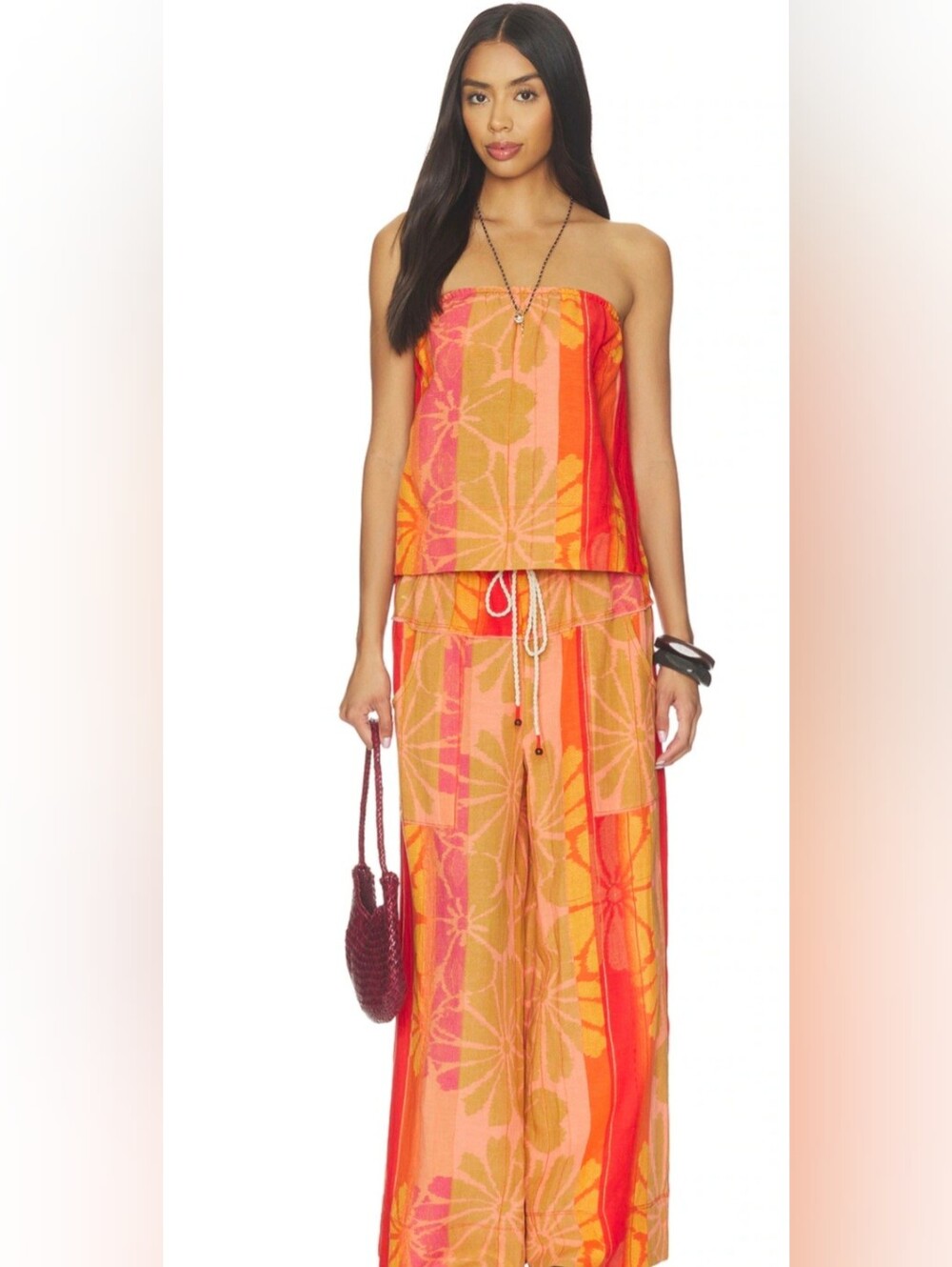 NWT FREE PEOPLE Devella Set in Summer Combo